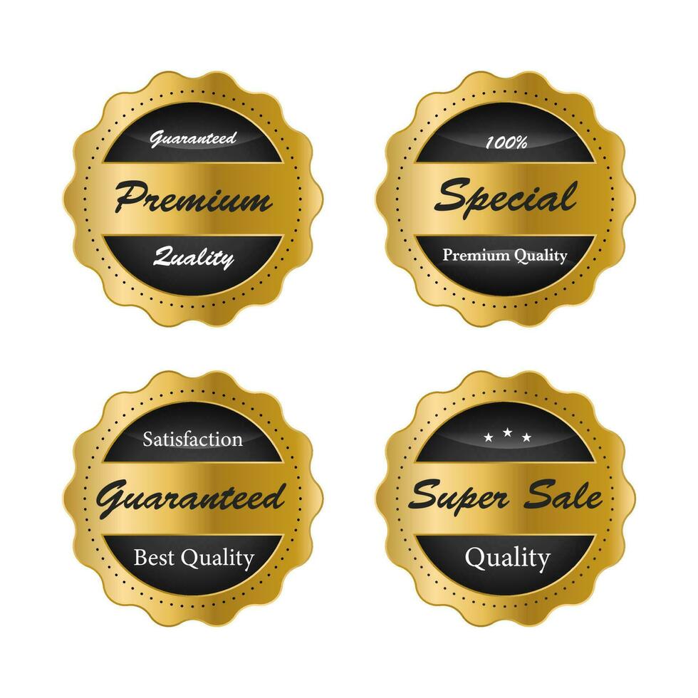 badges et étiquettes de luxe en or produit de qualité supérieure. vecteur