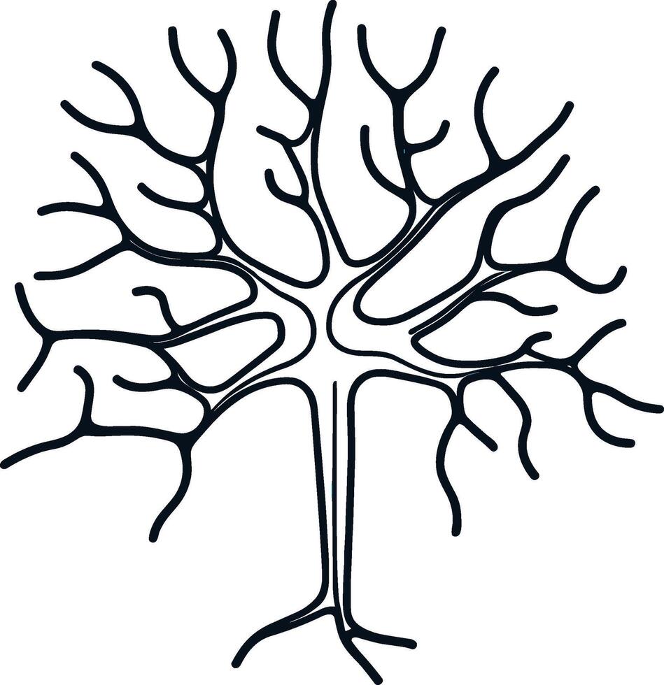 neurone logo vecteur icône illustration, Humain organes anatomie - ligne icône.