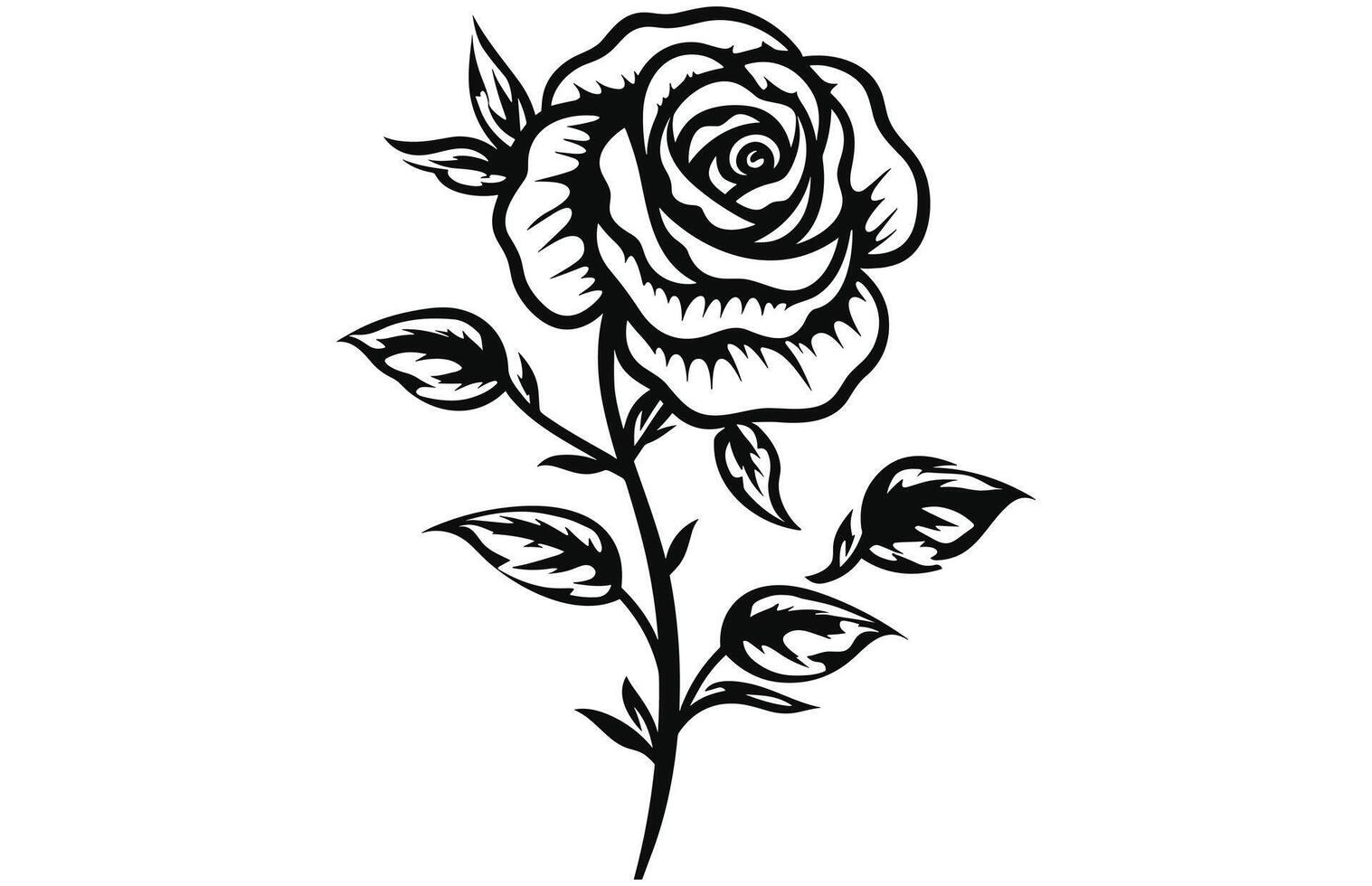 minable élégant des roses collection dans noir et blanc, décoratif élément avec contour des roses. vecteur