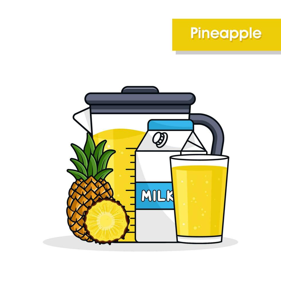 ananas jus boisson Contexte conception illustration vecteur