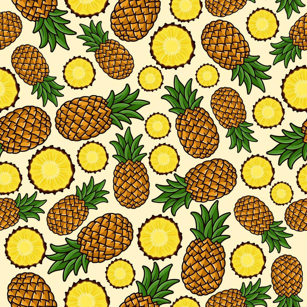 ananas fruit sans couture modèle Contexte illustration vecteur