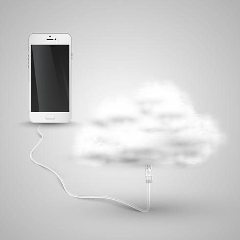 Smartphone se connecte au cloud vecteur