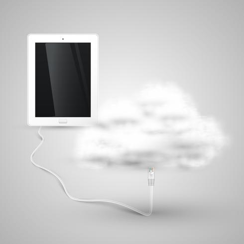 La tablette se connecte au cloud vecteur