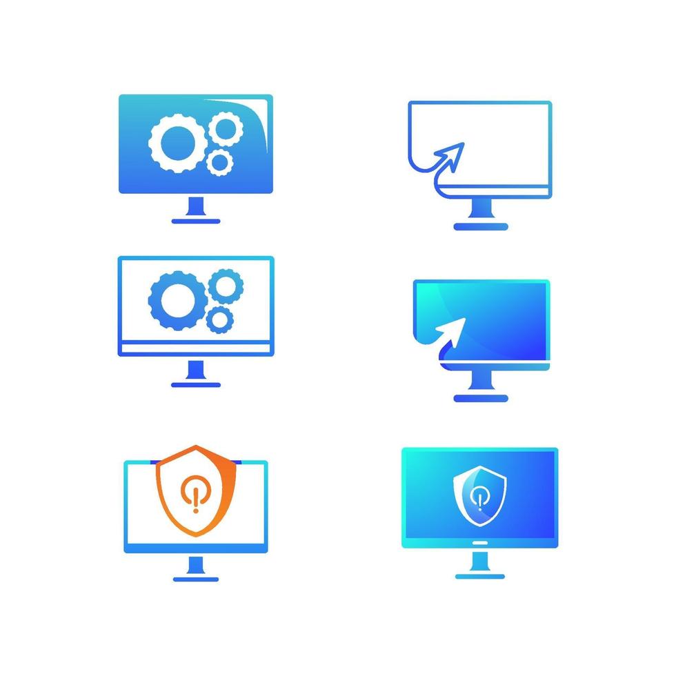 illustration de conception d'icône de vecteur de logo d'ordinateur