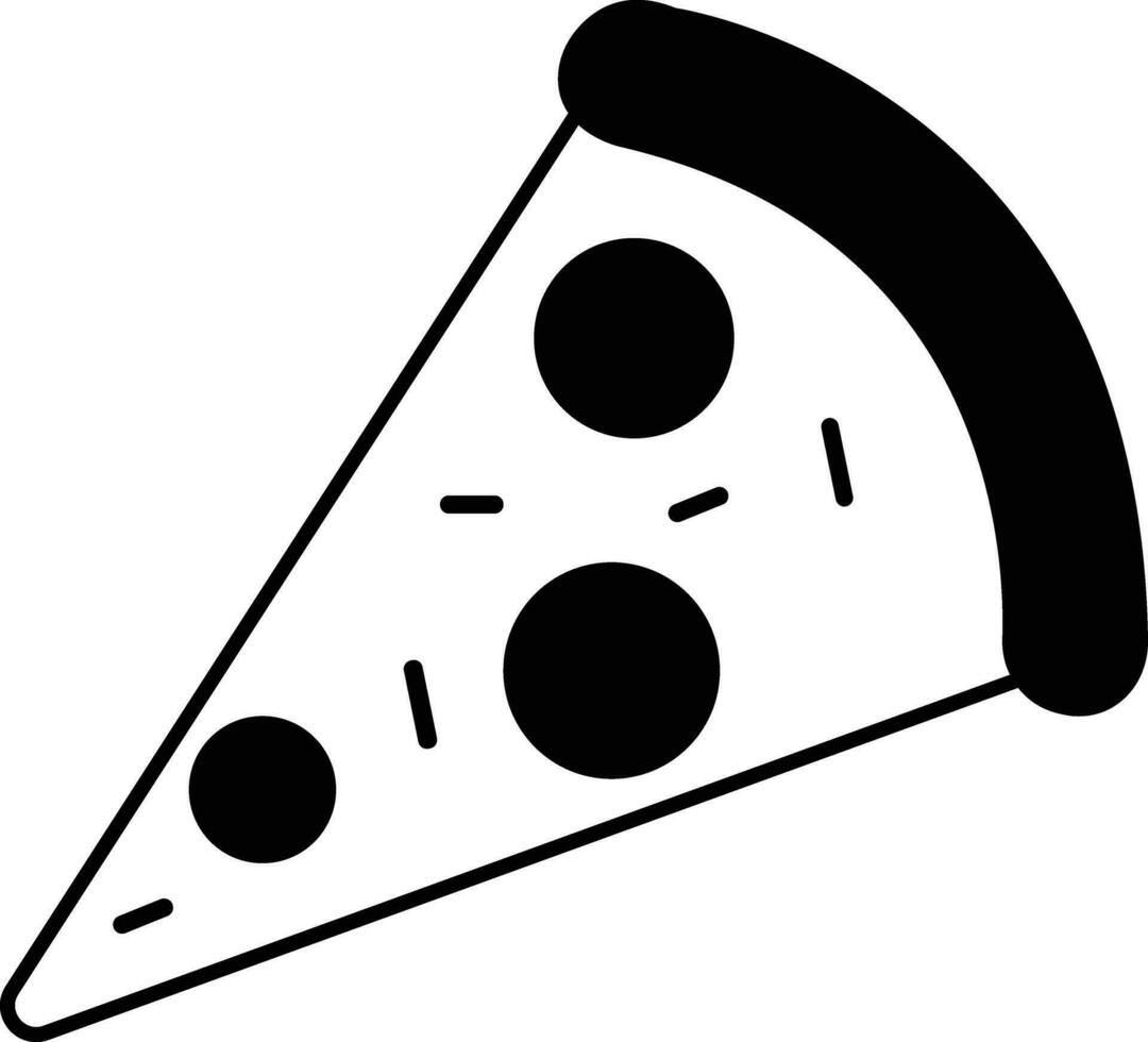 Pizza pièce plat ligne noir icône. vecteur mince signe de italien vite nourriture café logo . pizzeria pouvez être utilisé pour numérique produit, présentation, impression conception et plus