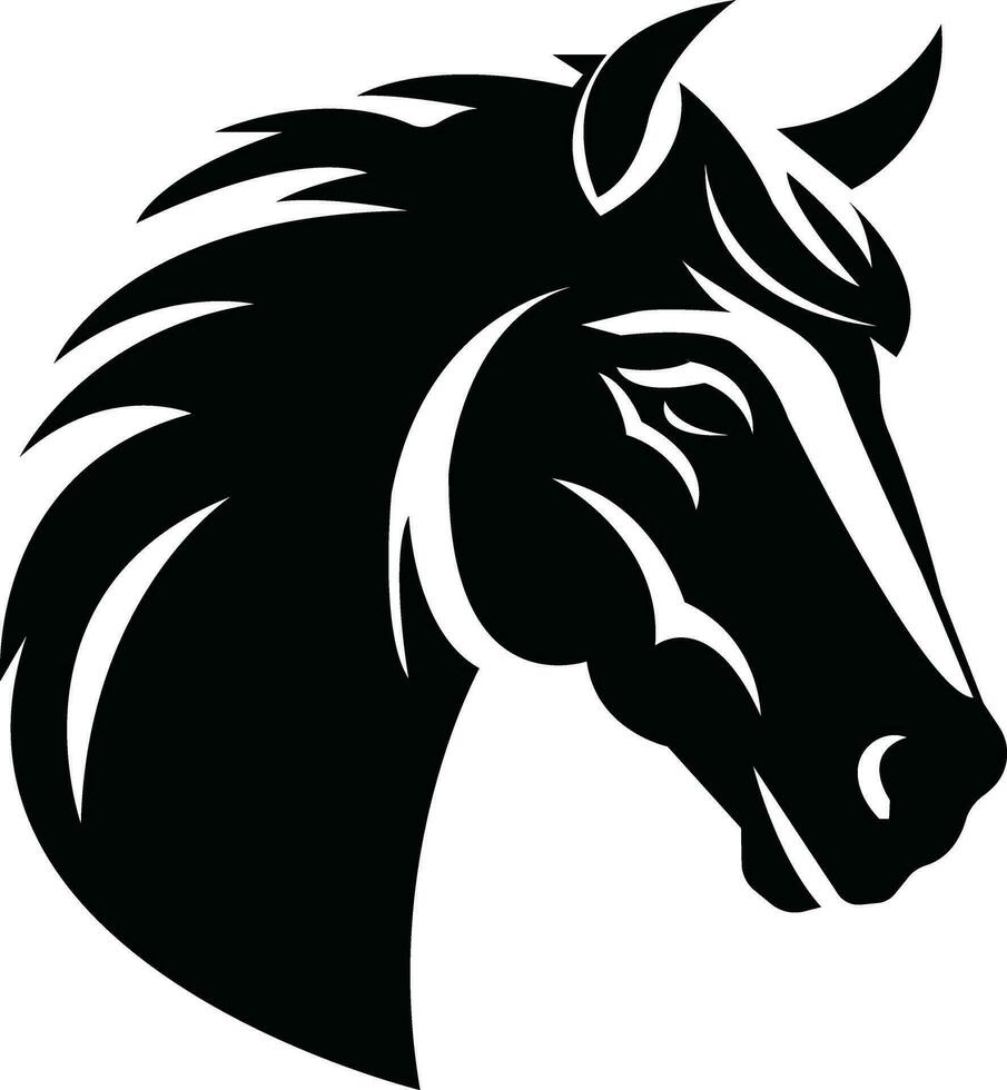 cheval tête icône animal signe. noir plat vecteur silhouette tête cheval, sauvage étalon . symbole pour utilisation sur la toile et mobile applications, logo, impression médias