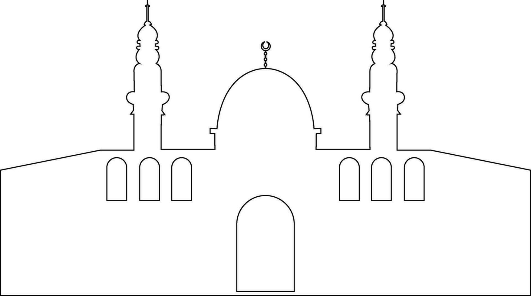 Palestine Al aqsa mosquée ligne icône, composé dans le ville de Jérusalem ou Al quds dans arabe symbole silhouette linéaire conception. masjid al-aqsa pour logo, noir contour icône, salutation carte bannière vecteur