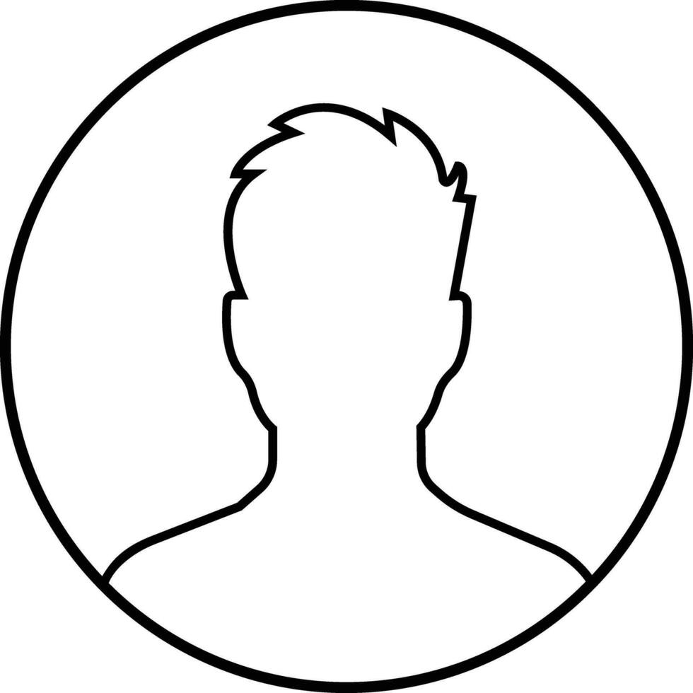 affaires avatar profil noir contour icône. homme de utilisateur ligne vecteur symbole dans branché linéaire style isolé sur . Masculin profil gens diverse visage pour social réseau ou la toile.