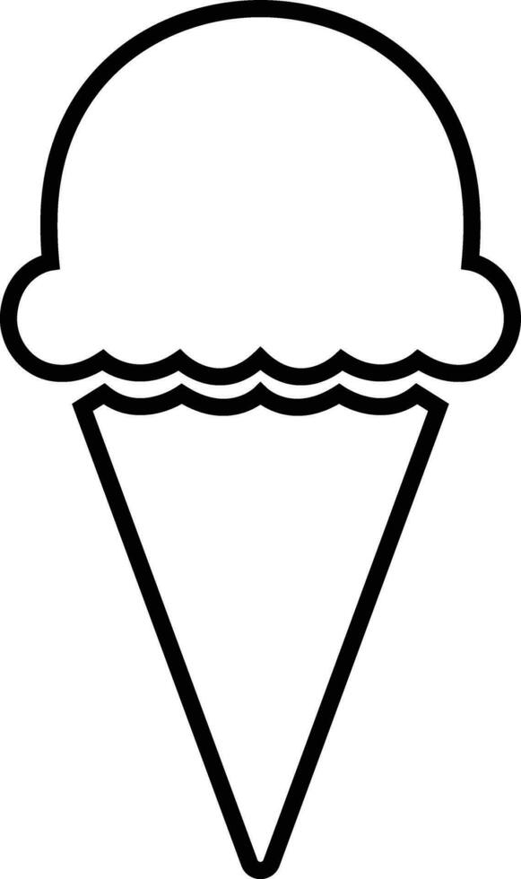 la glace crème cône icône moderne sucré vanille désert signe. branché noir plat ligne vecteur Chocolat fourrer symbole pour la toile site conception, bouton à mobile application. logotype.