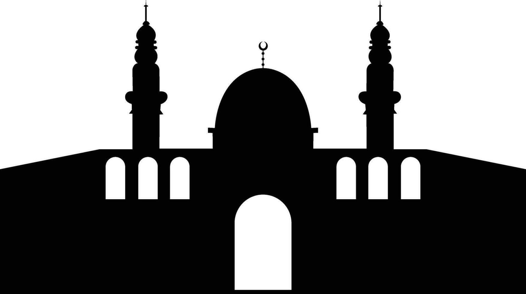 Palestine Al aqsa mosquée, composé dans le ville de Jérusalem ou Al quds dans arabe symbole silhouette conception. masjid al-aqsa pour logo, plat noir icône, salutation carte bannière vecteur. vecteur