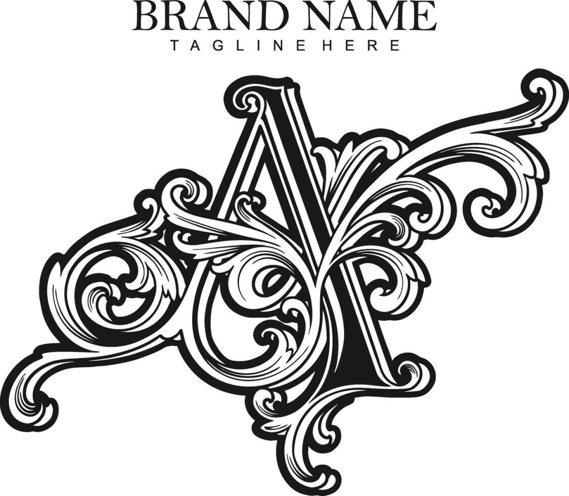 artisanal excellence lettre une monogramme emblème monochrome vecteur des illustrations pour votre travail logo, marchandise T-shirt, autocollants et étiquette conceptions, affiche, salutation cartes La publicité affaires entreprise