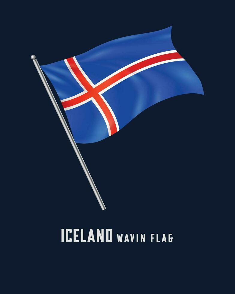 Islande onduler drapeau vecteur