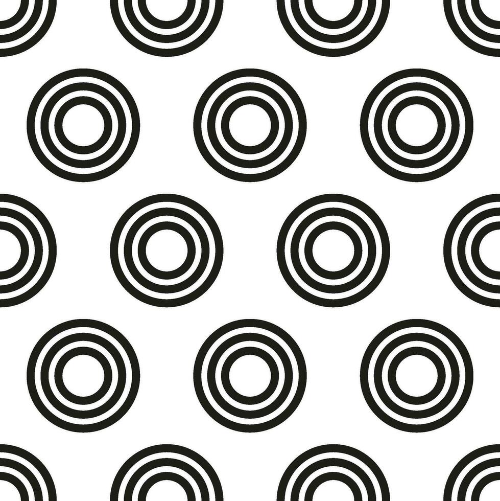 noir cercles sur blanc Contexte. abstrait sans couture vecteur modèle.