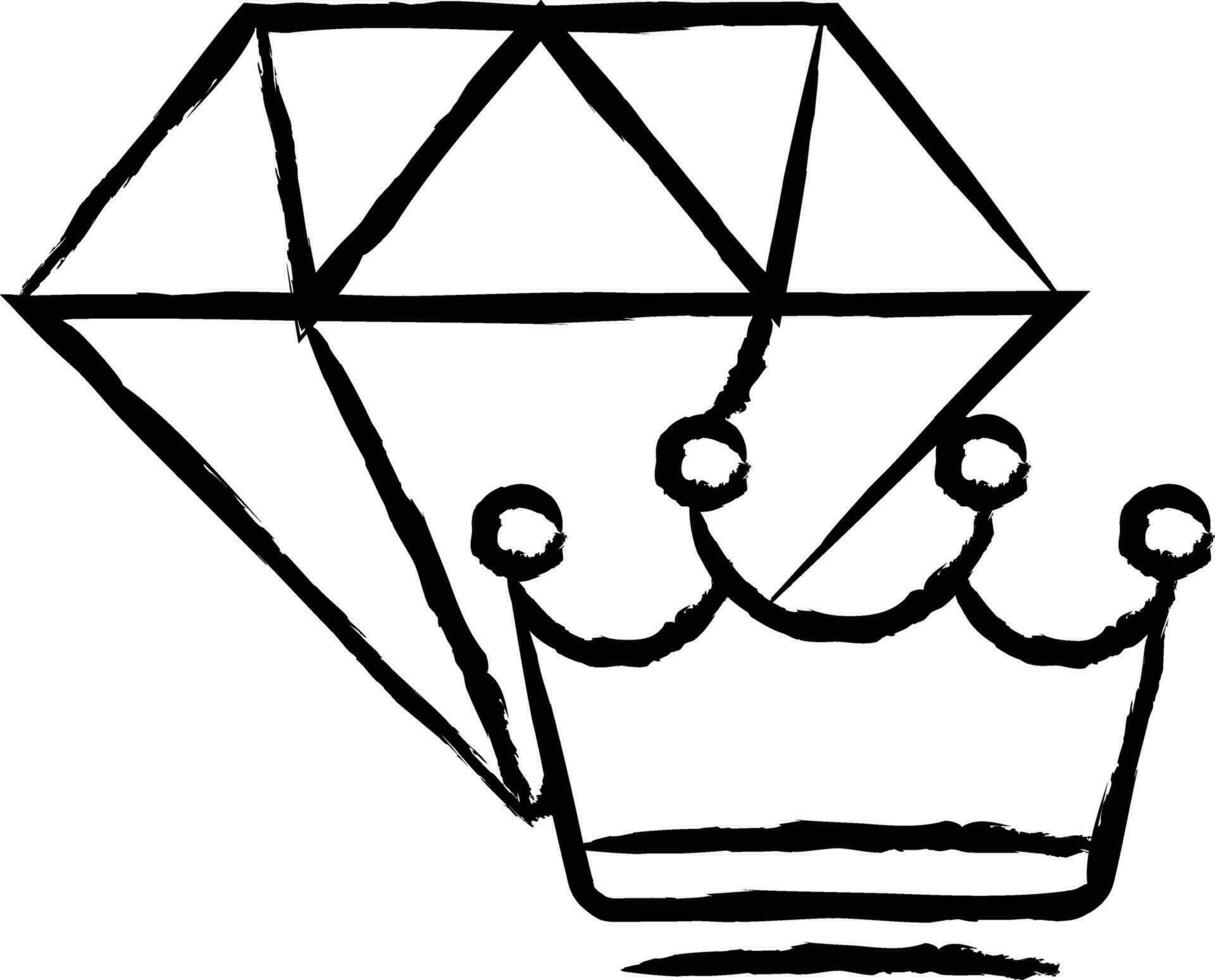 couronne main tiré vecteur illustration