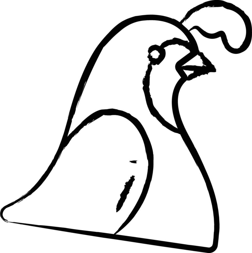 Caille oiseau main tiré vecteur illustration