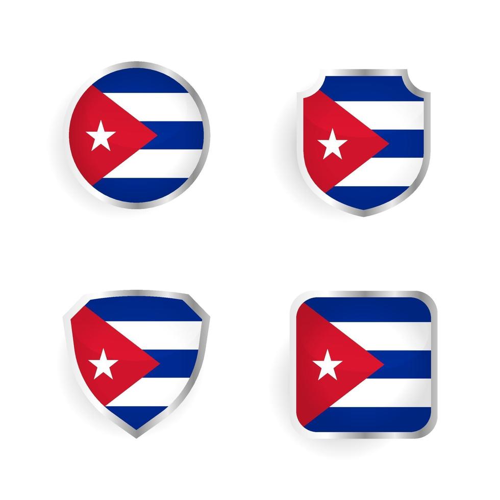 collection d'insignes et d'étiquettes de cuba vecteur