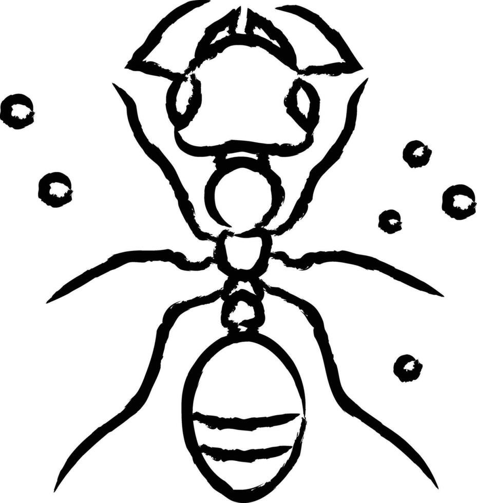 fourmi main tiré vecteur illustration