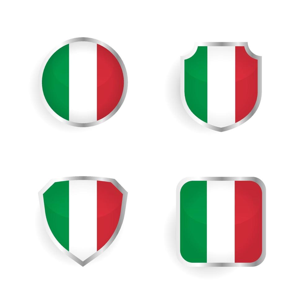 collection d'insignes et d'étiquettes de pays d'italie vecteur