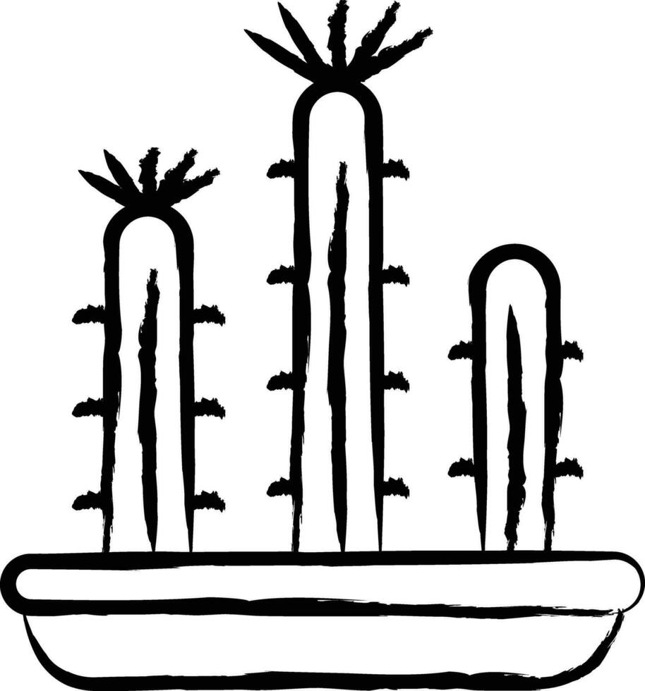 cactus plante main tiré vecteur illustration