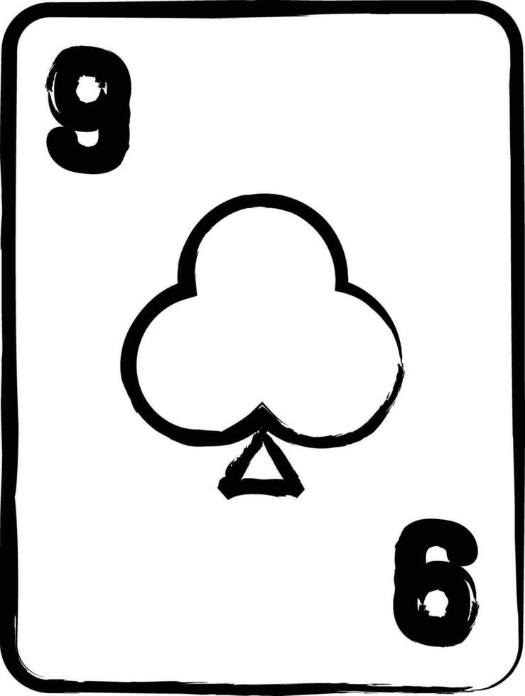 clubs carte main tiré vecteur illustration