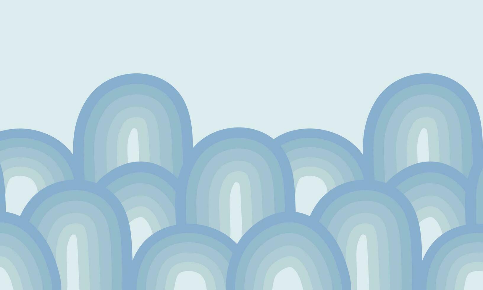 main tiré vecteur illustration de abstrait pastel bleu sensationnel arc en ciel vague Contexte. modèle pour bannière, concept conception, social médias, annonces, présentations, affiche, arrière-plan, impression
