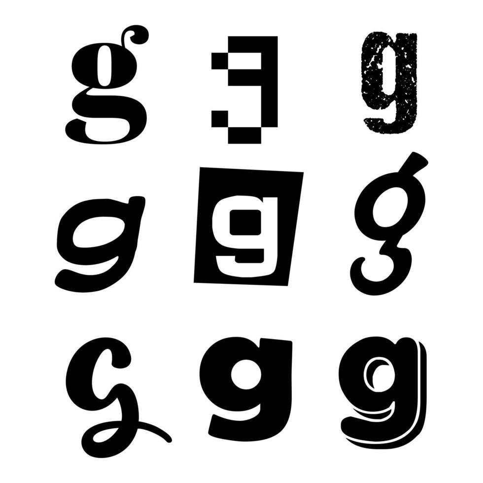 conception de l'alphabet petite lettre g vecteur