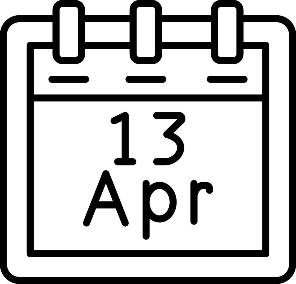 avril 13 vecteur icône