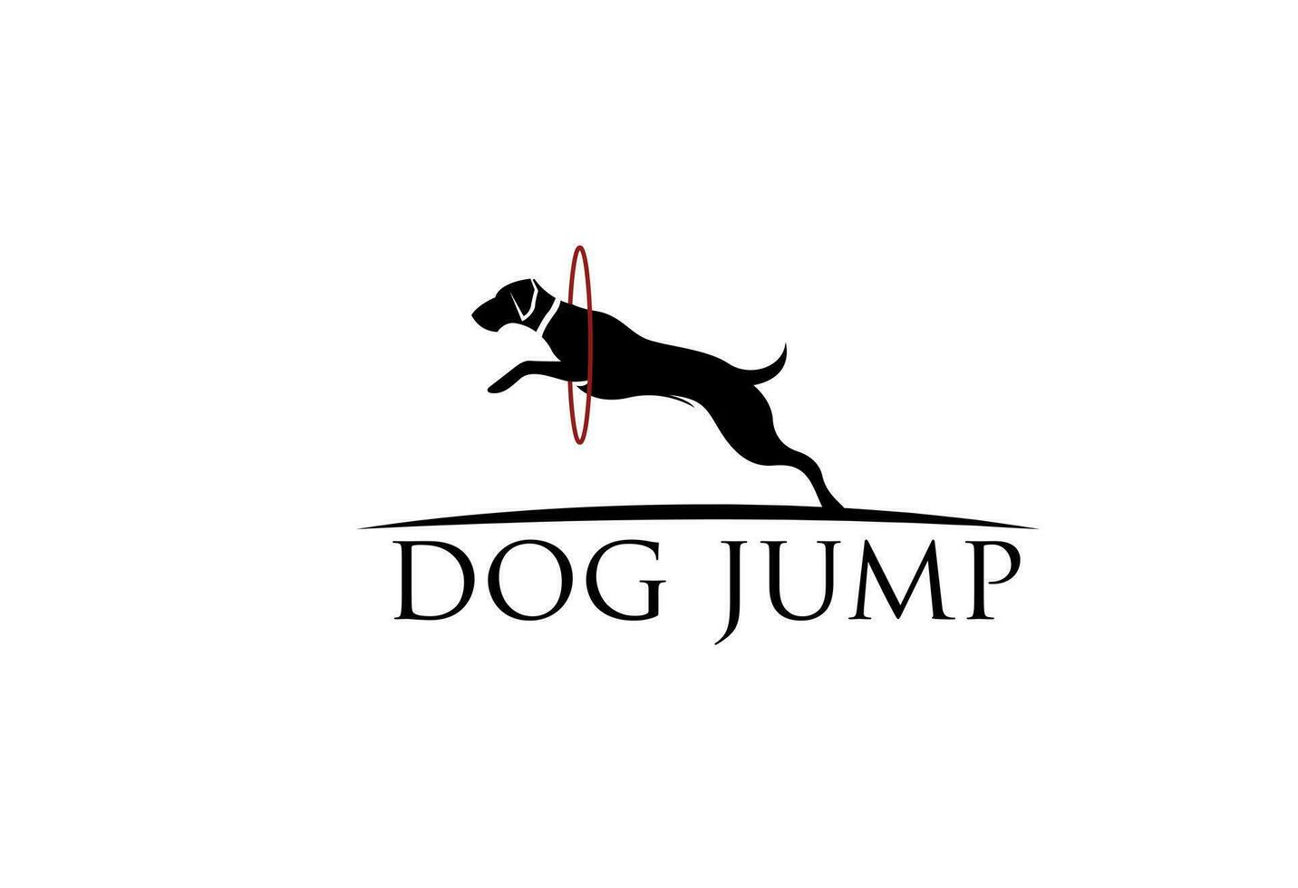 chien sauter jouer formation logo vecteur