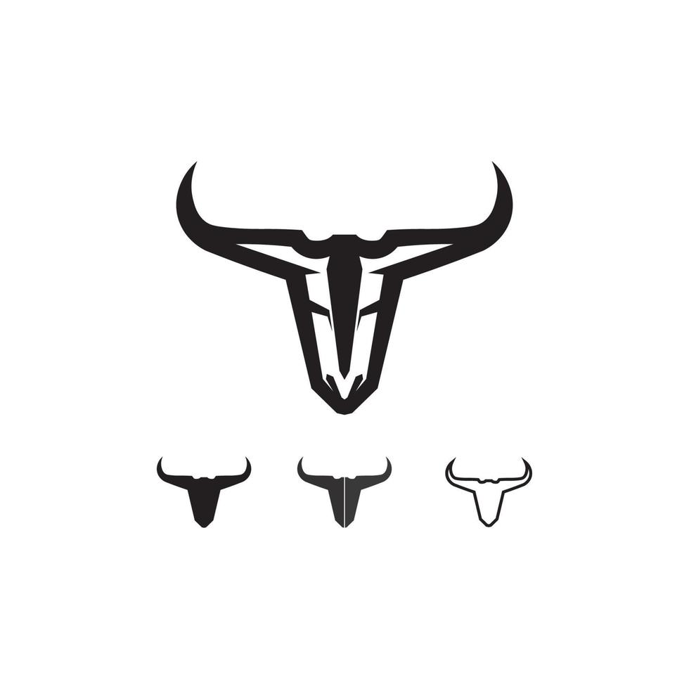 logo de sport animal vache tête de taureau et de buffle vecteur