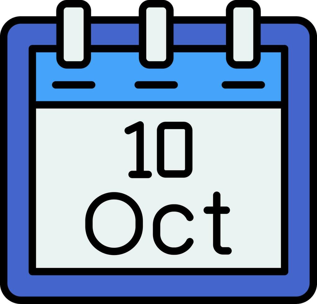 octobre dix vecteur icône