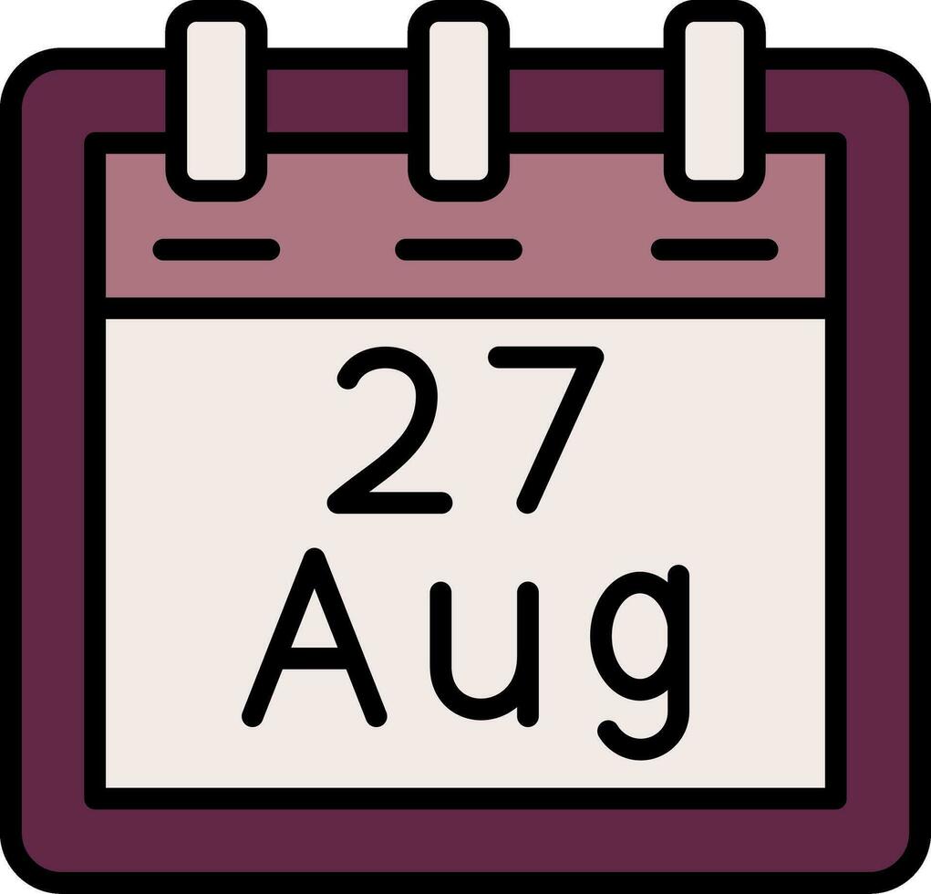 août 27 vecteur icône