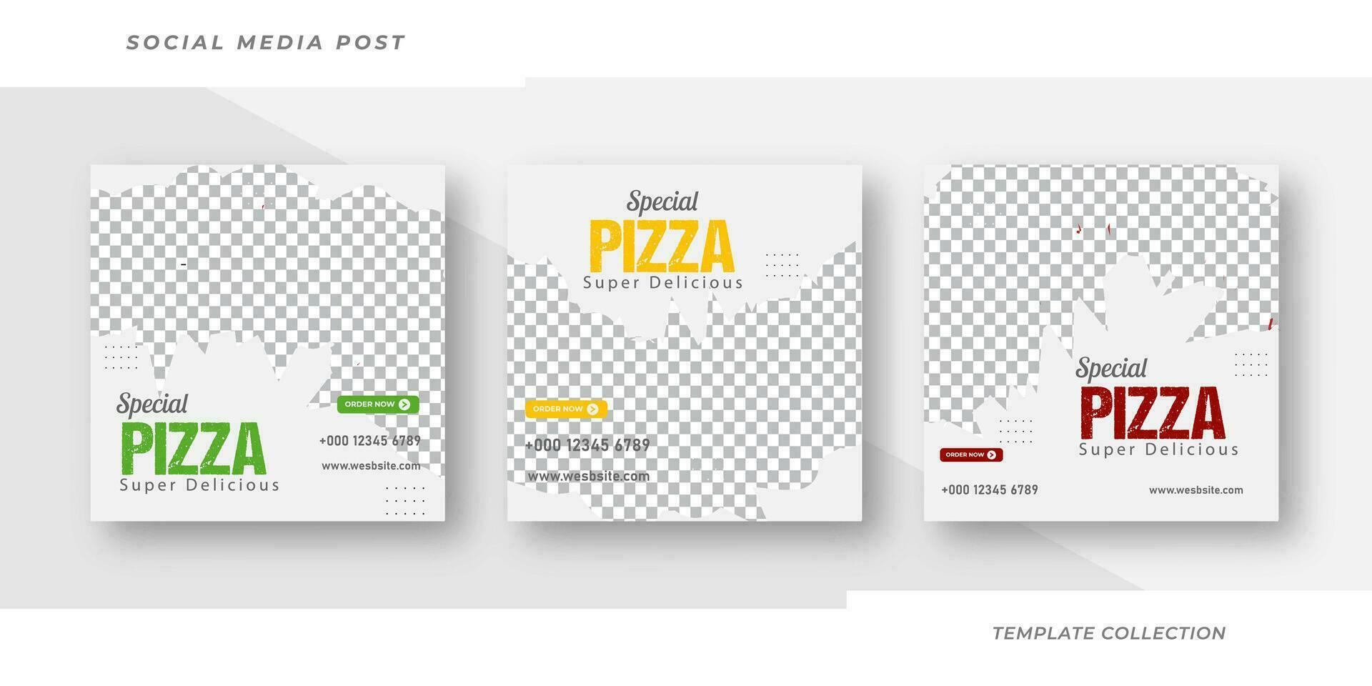 spécial Pizza super délicieux nourriture menu bannière affiche , social médias modifiable modèle pour promotion vecteur