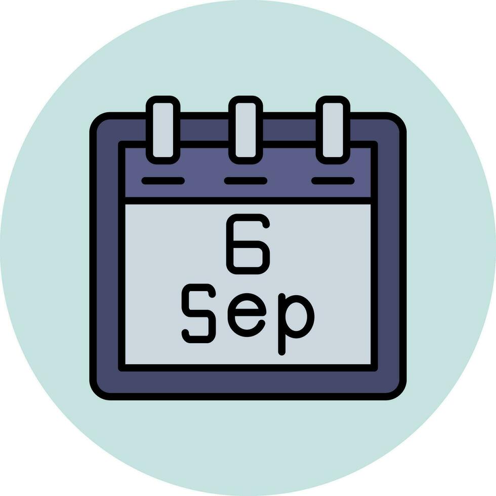septembre 6 vecteur icône