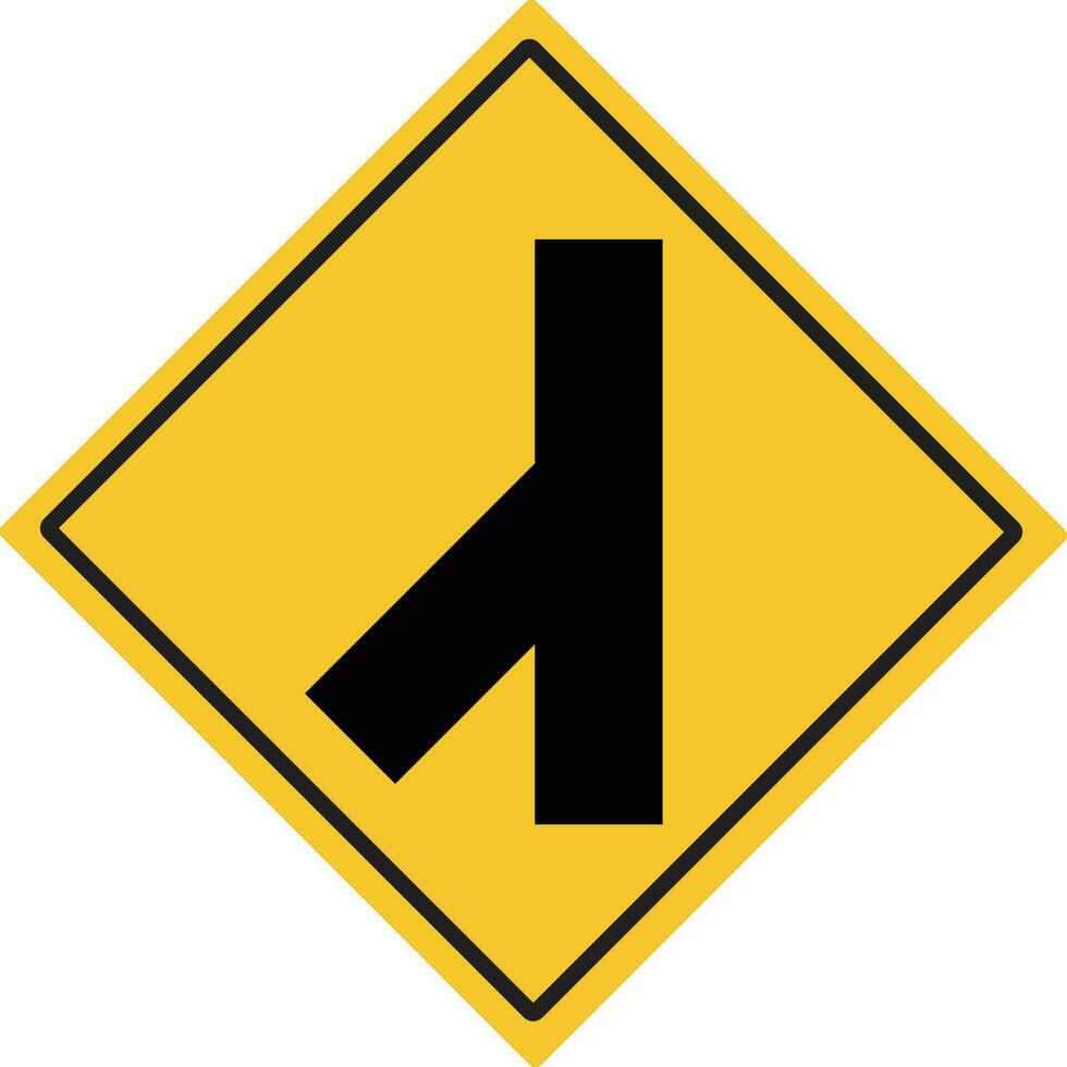 la gauche fusion route. intersection signe . circulation avertissement panneaux. illustration vecteur