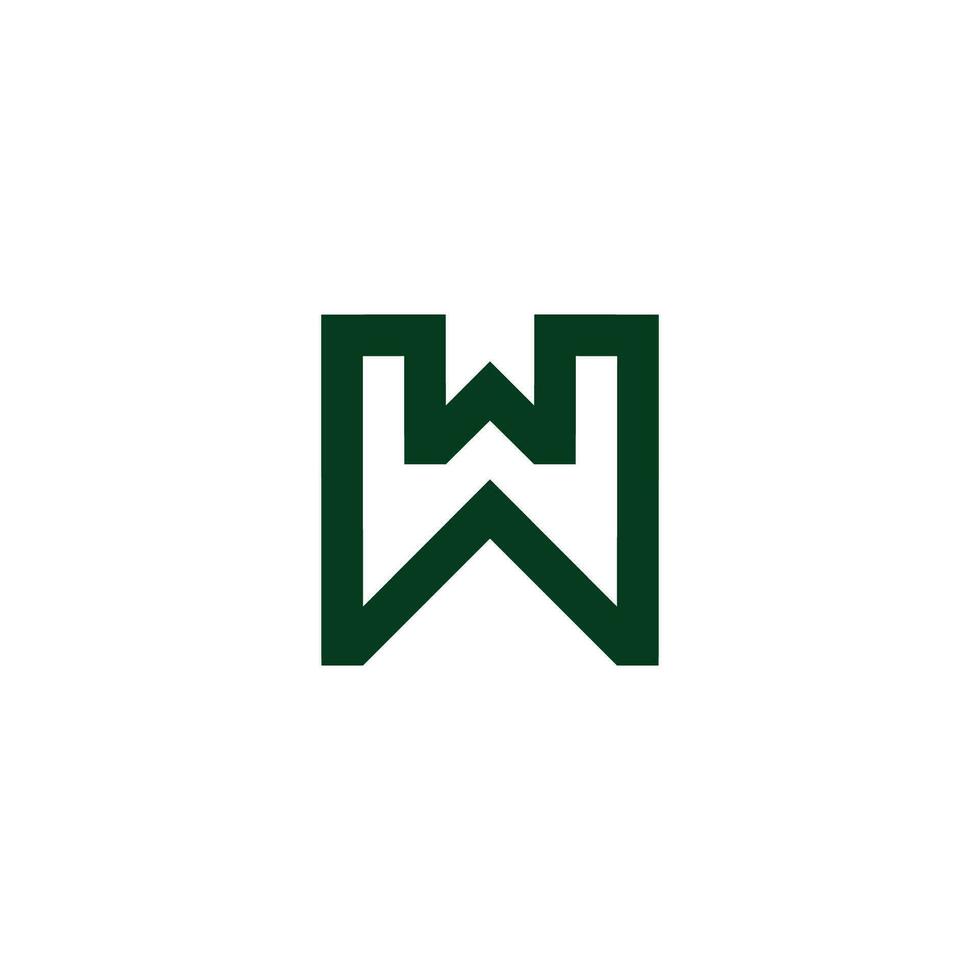lettre ww Facile ligne géométrique logo vecteur