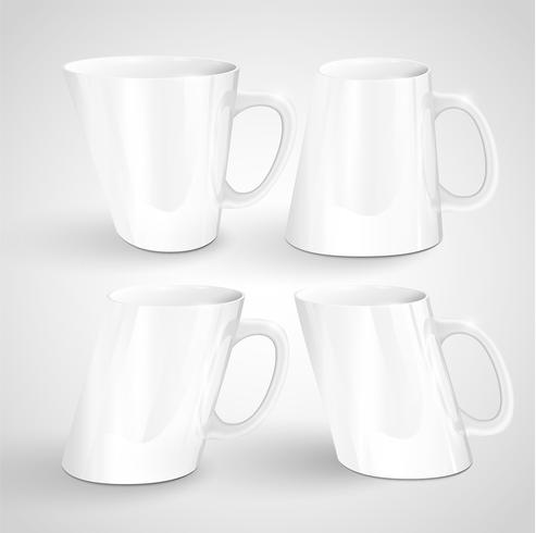 Tasses réalistes, illustration vectorielle vecteur