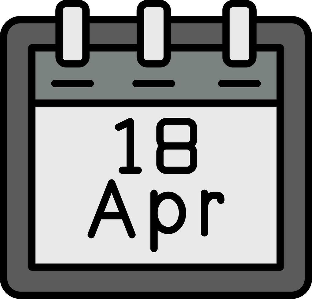 avril 18 vecteur icône