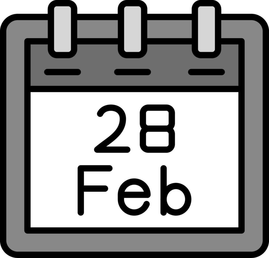 février 28 vecteur icône
