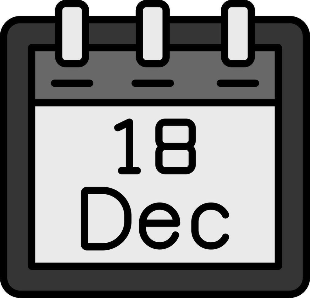 décembre 18 vecteur icône