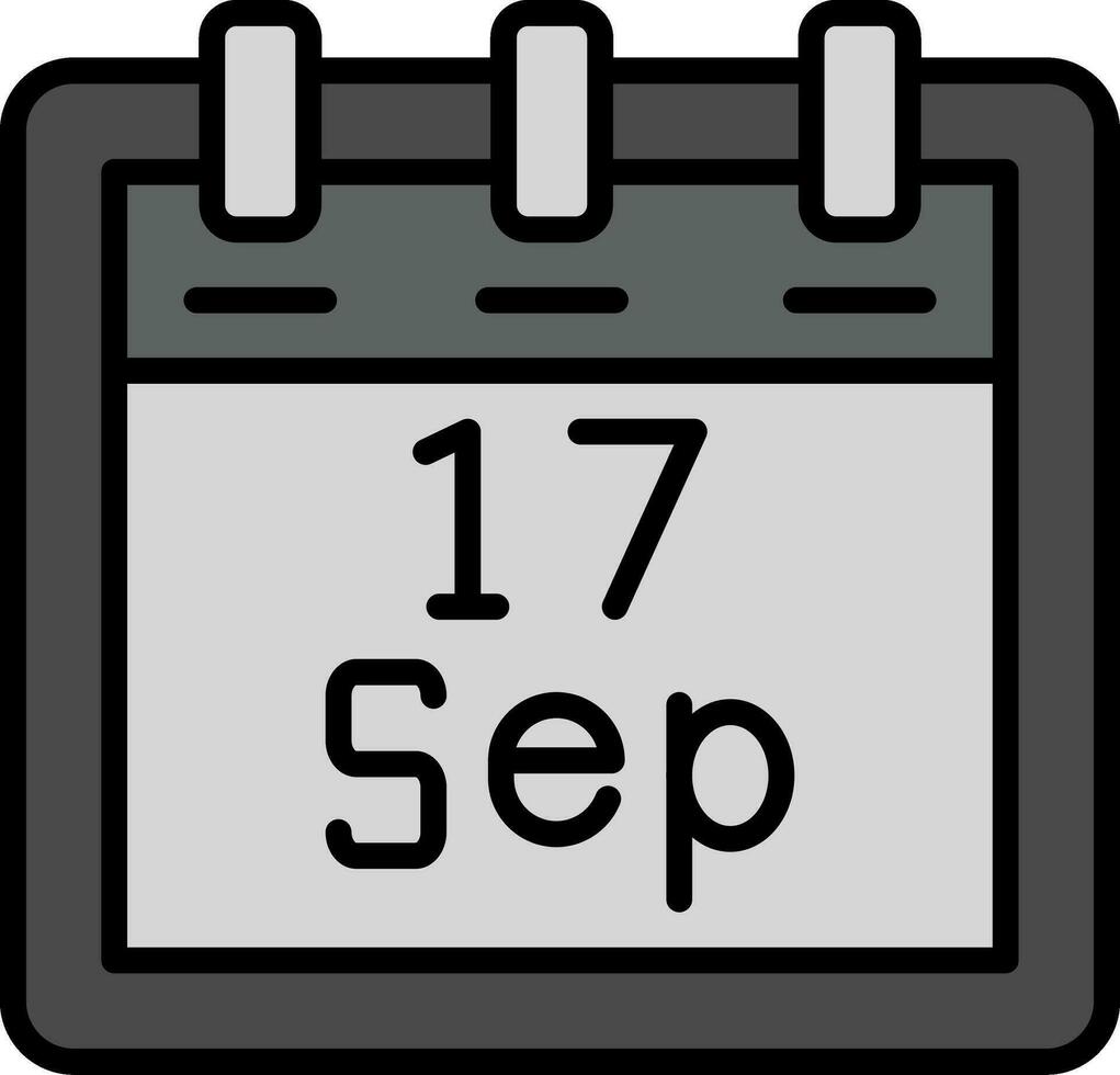 septembre 17 vecteur icône
