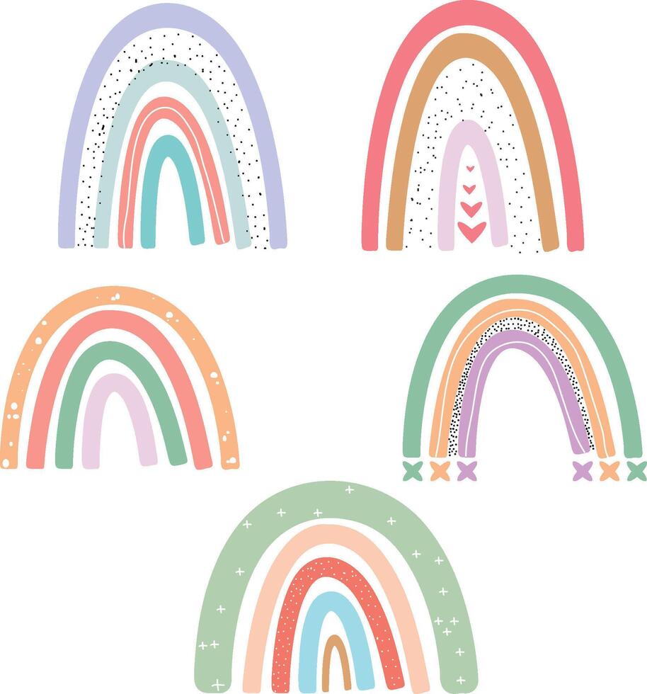 pastel Couleur arc en ciel ensemble clipart vecteur