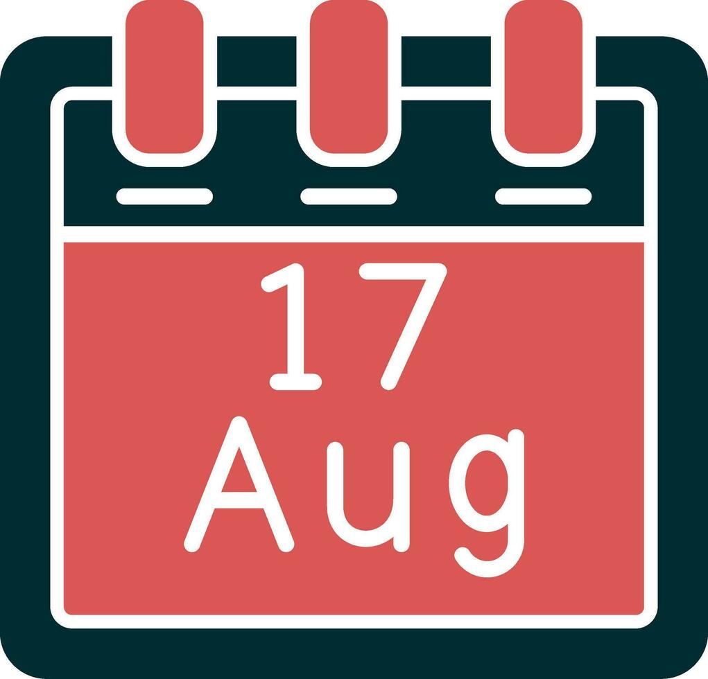août 17 vecteur icône