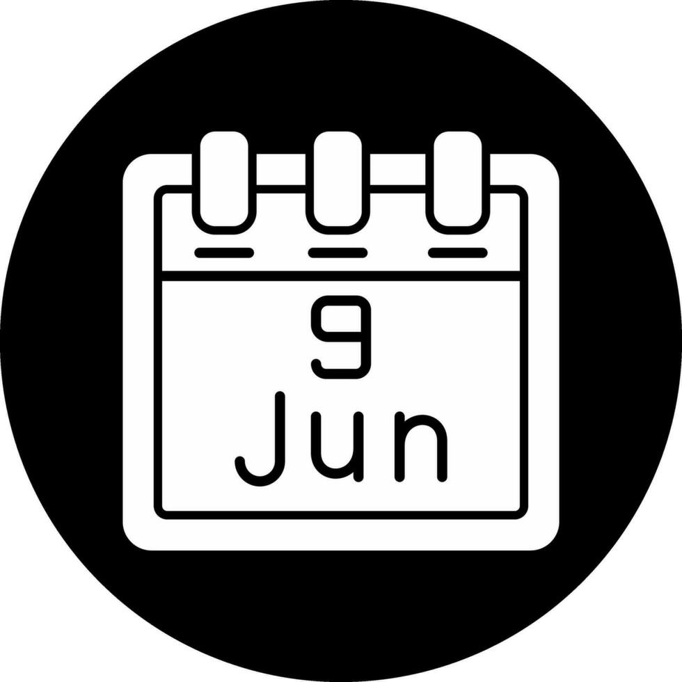 juin 9 vecteur icône