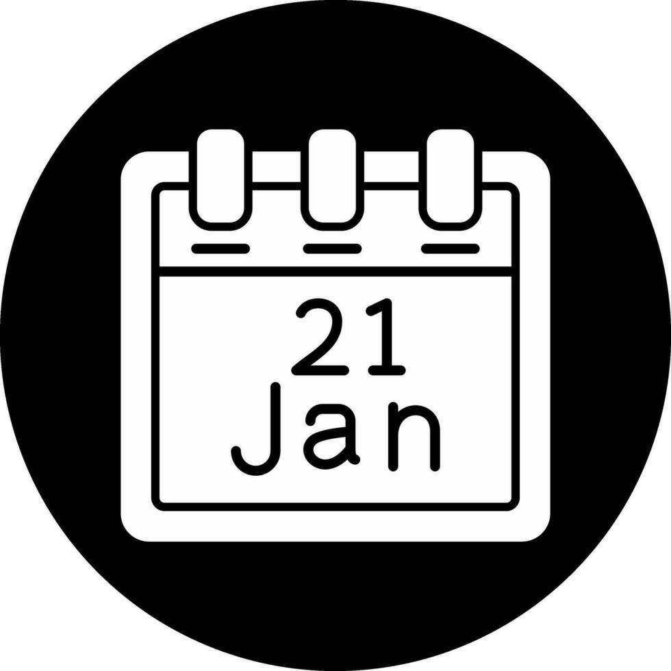 janvier 21 vecteur icône