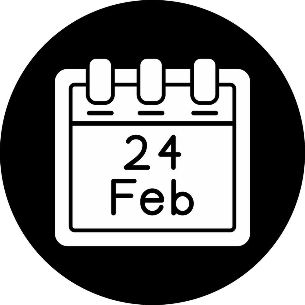 février 24 vecteur icône