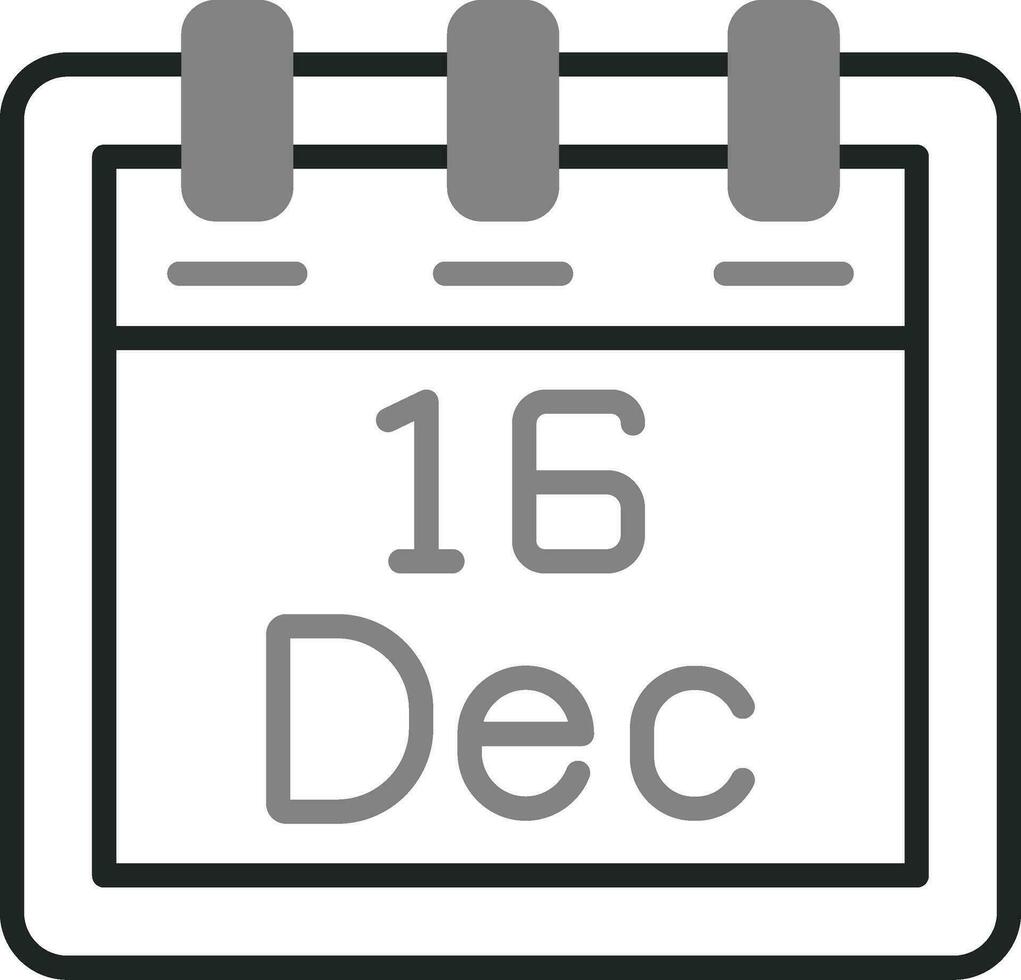 décembre 16 vecteur icône