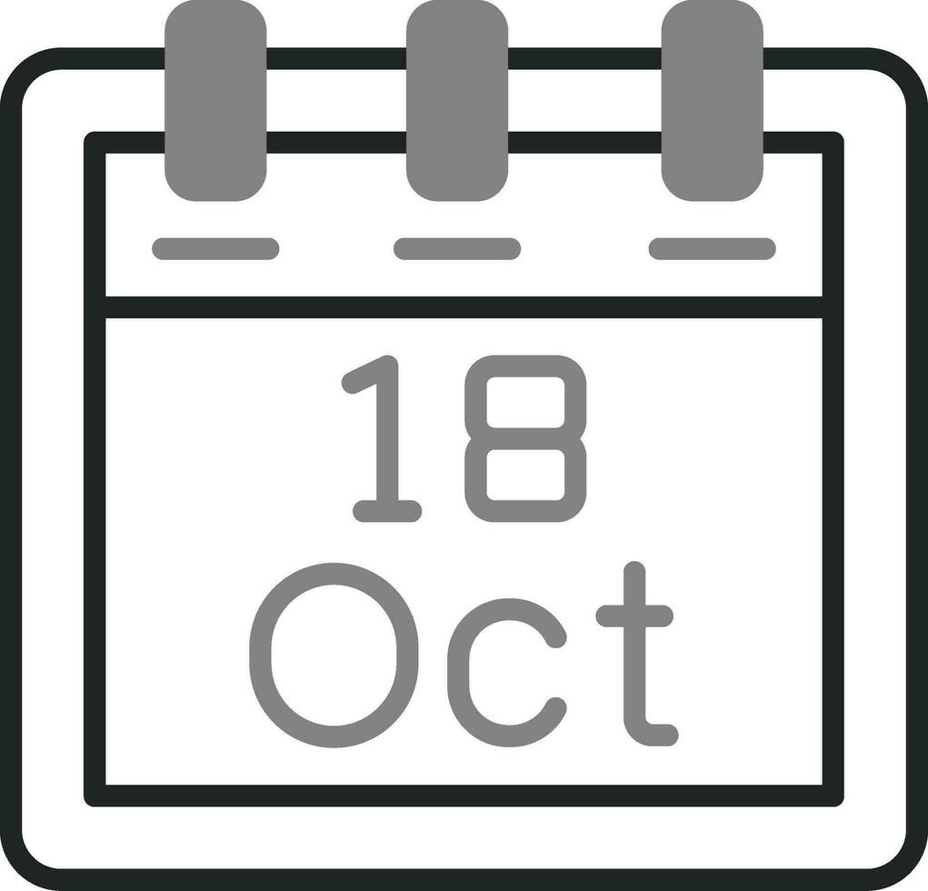 octobre 18 vecteur icône