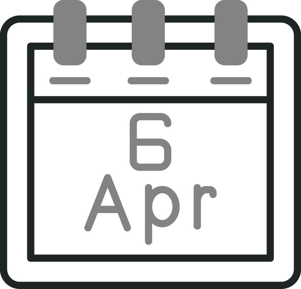 avril 6 vecteur icône