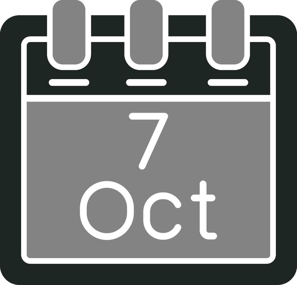 octobre sept vecteur icône