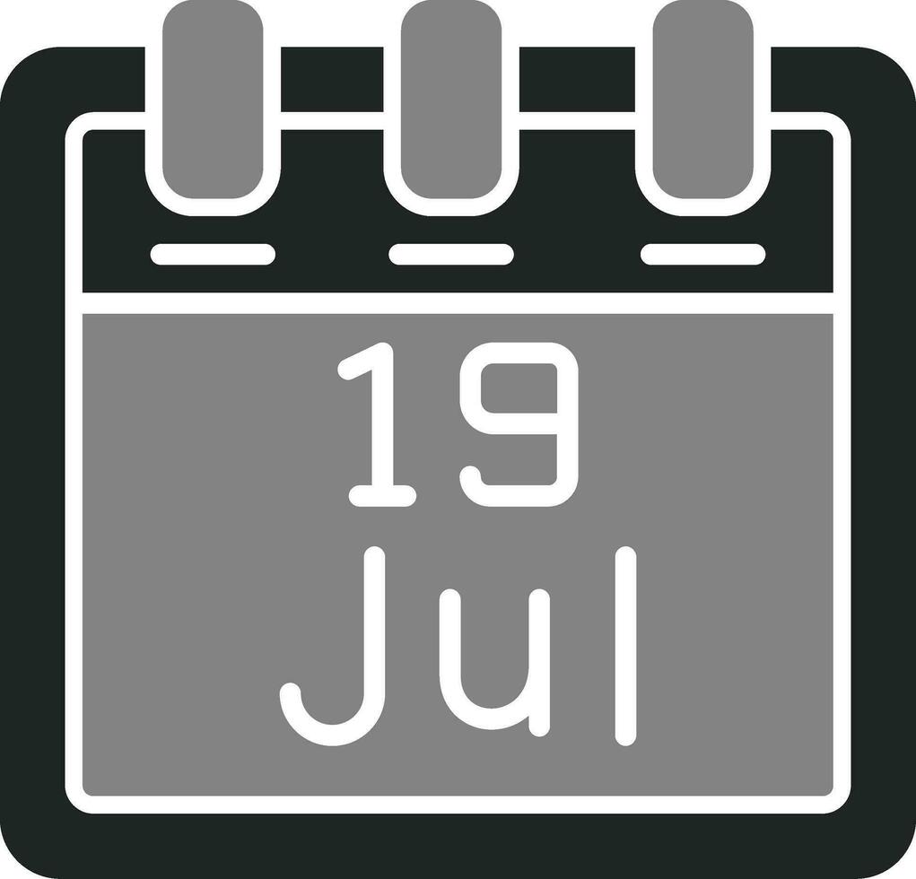 juillet 19 vecteur icône